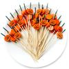 100Pcs Halloween Pumpkin Skewers Bamboo Picks Fruit Forks Buffet Dessert Toothpicks Ghost Bat Halloween Party Decoration