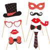 30Pcs/Set Valentine Day Photo Booth Props DIY Mustache Lips Glasses Paper Photo