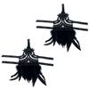 Witch Halloween Feather Cuffs Embroidery Halloween Wristband Women Feather Lace Gloves  Carnival