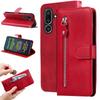 For Samsung Galaxy M56 5G PU Leather Cases with Zipper Pocket Wallet Phone Cover Stand