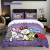 Bt Friends Together Heart Three-piece set (1 * duvet cover + 2 * pillowcase, without core) 2D Flat Duvet cover and pillowcase Bedding set