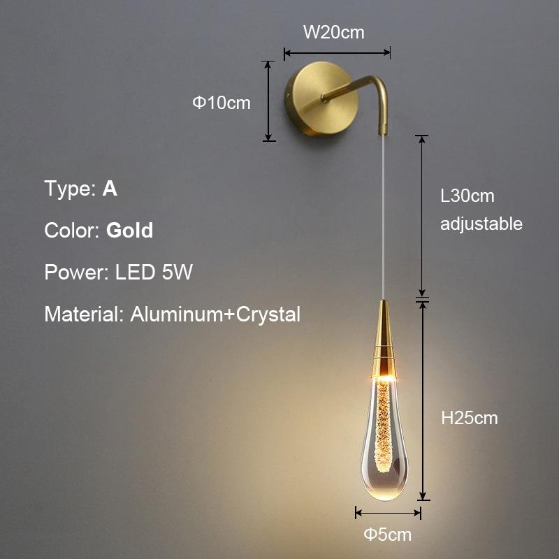 Modern Crystal Wall Lamp Crystal Wall Sconces Wall Light for Living Room Bedroom Bedside Home Indoor Lighting Decoration