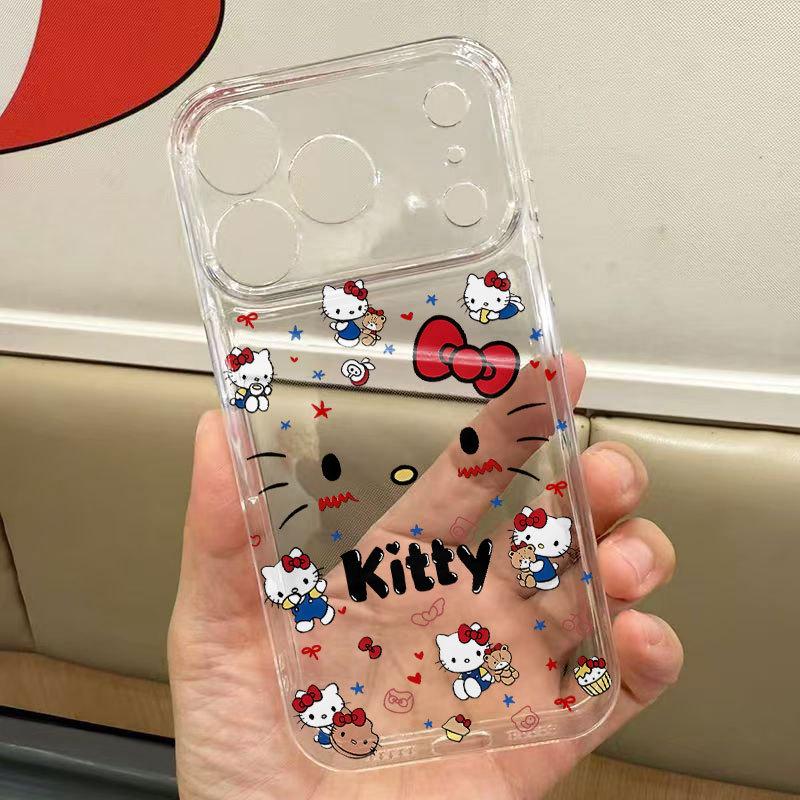Прозрачный чехол Hello Kitty для iPhone 17/16 Pro Max/15 Pro/13/14