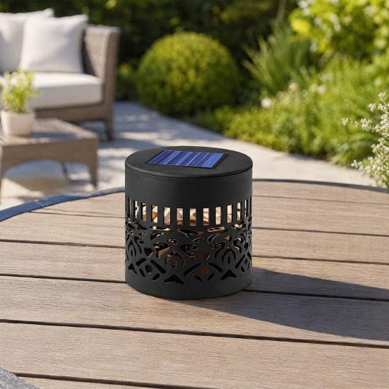 Solar Wall Lamp, Seven Color Changing Projector Light, with Hollow Pattern Design IP65 Waterproof Wall Light, for Outdoor Patio Garden Fence Decor