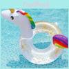 Единорог Плавательный круг Утолщенный ПВХ Взрослый Плавательный круг Водное развлечение Надувной Единорог Плавник