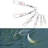 50pcs Lot High Quality Durable Barrel Swivel Fishing Connector Hanging Snap Stainless Steel