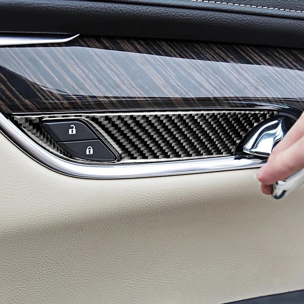 Наклейки на автомобиль для Cadillac XT5 2016-2019 из углеродного волокна, накладка на рамку дверной ручки автомобиля, аксессуары для салона автомобиля, 4 шт.