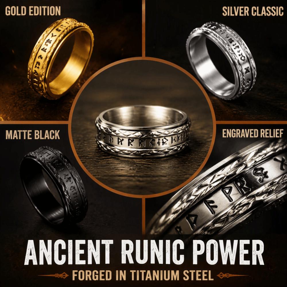 Stylish Viking Rune Ancient Engraved Ring Titanium Steel Nordic Viking Ring Jewelry Gifts