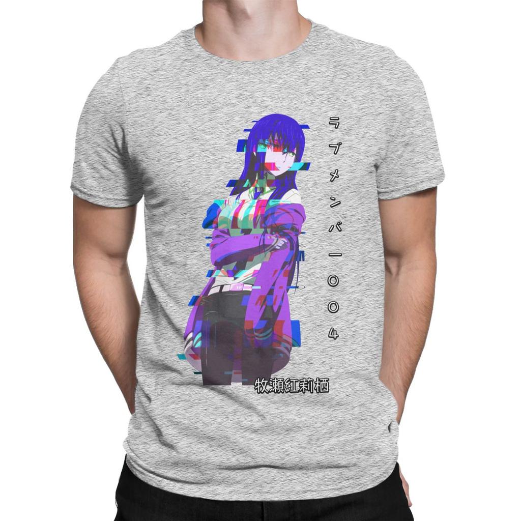 Винтажная стираная футболка с принтом Steins Gate Kurisu Makise Christina Sci Fi Anime Merch Подарок Отаку Мужская Женская Летняя Повседневная Модная Одежда