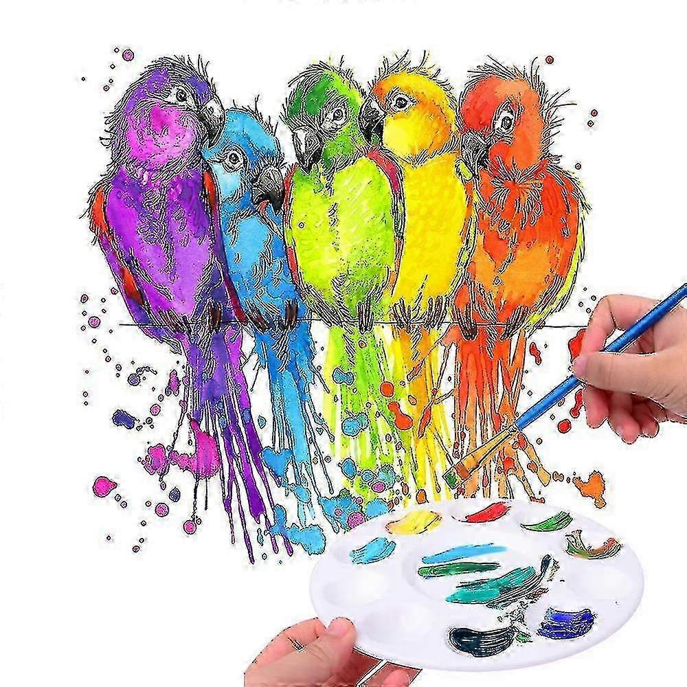 12-piece paint palette, made of plastic, suitable for children and adults to create DIY crafts and professional art paintings.
