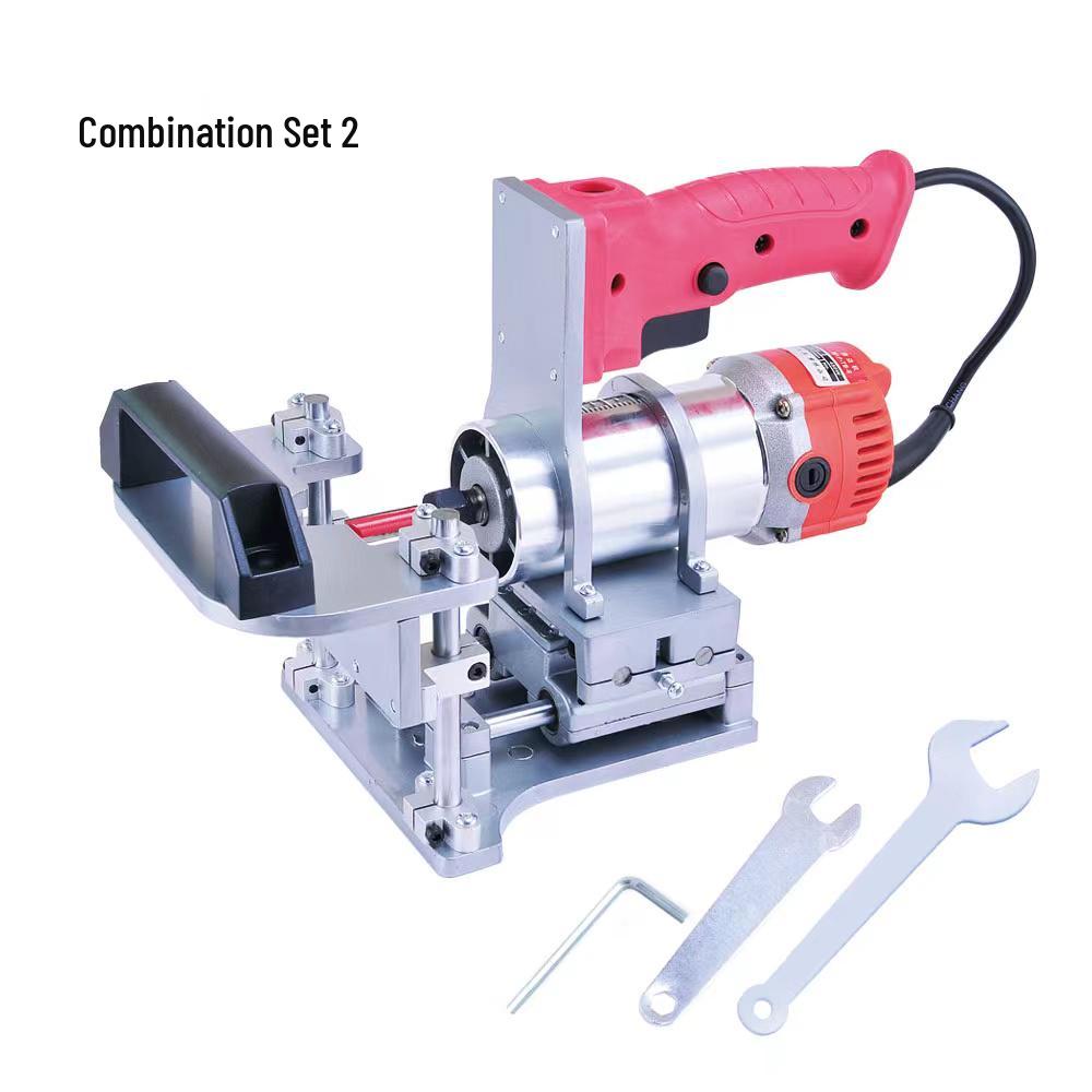 Woodworking Edge Trimmer & Slotting Jig: Portable Tenoning and Side Hole Tool for Wardrobe Cabinet Panels.