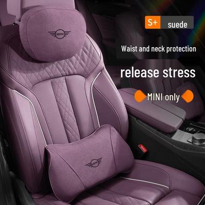 Подушка-подголовник для поясничной поддержки, совместимая с Mini Cooper, подушка для шеи для F54 F55 F56 - Фиолетовый