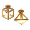 Современный светодиодный потолочный светильник E27 Cage Semi Flush Mount Wooden Lamp для коридора отеля Aisle