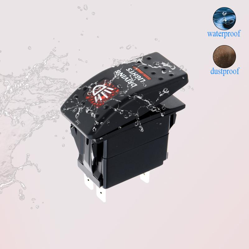Waterproof Red LED Rocker Switch 12V 24V OFF Road Light ON OFF / ON OFF ON 3 Position Toggle for NARVA Carling ARB Style 4x4 Battery Switches5