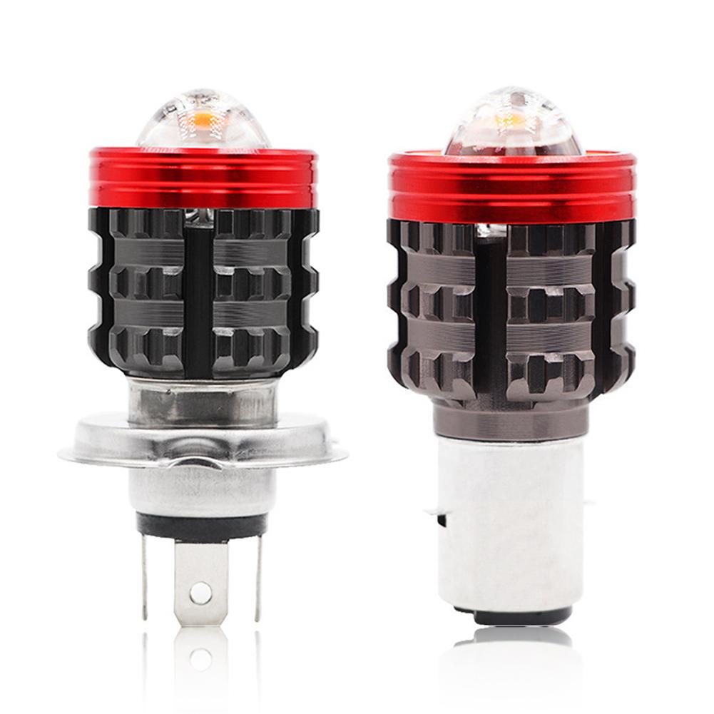 H4 светодиодная фара для мотоцикла BA20D H6 Angel Eye Motor светодиодная лампа для мотоцикла белая желтая дальний ближний свет DC 12-80 В универсальная