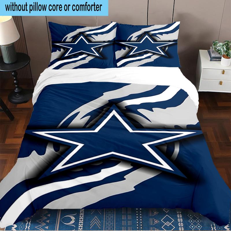 Dallas Cowboys 3PCS Bedding Set 2D Printing (Includes 1 Duvet Cover + 2 Pillowcases Coreless), Bedroom decor,Fan gift