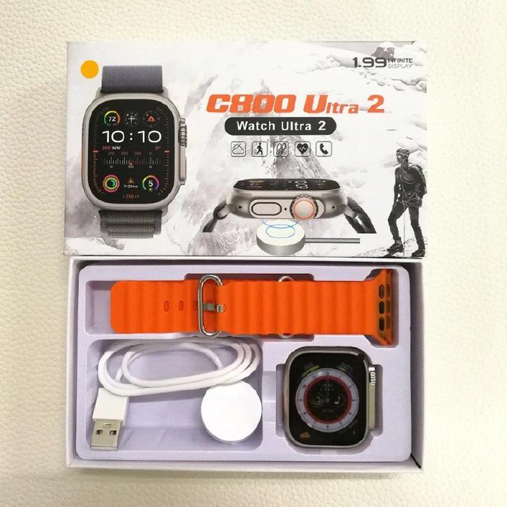 C800 ULTRA 2 Smart Watch Bluetooth Call Siri Weather Wireless Charging Blood Pressure Oxygen Fitness Smartwatch VS T800 Ultra