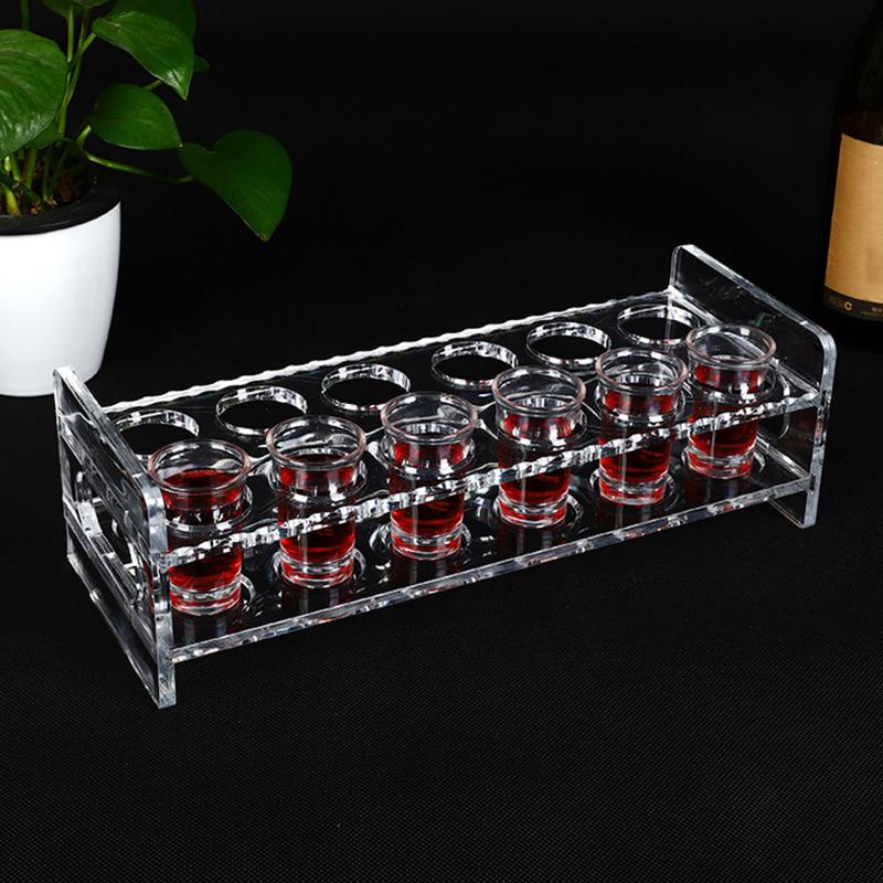 Large Capacity 6 8 12 Hole Glass Tray Cup Organizer Wine Glass Display Stand Holder for Bar Restaurant Kitchen