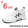 Белые мужские кроссовки, увеличивающие рост, скрытый каблук, модная сетчатая дышащая повседневная обувь, спортивная обувь высотой 6 см, мужская обувь, увеличивающая рост на 46 см
