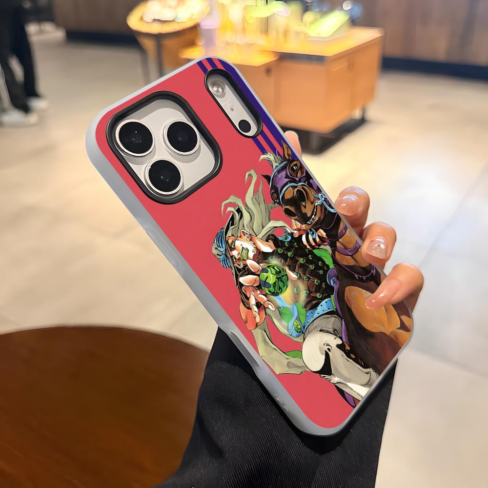 Чехол для телефона JoJo's Bizarre Adventure Для iPhone 17 Air 16 E 15 14 Plus 13 12 11 Pro Max Желейный 2-в-1 Защитный чехол