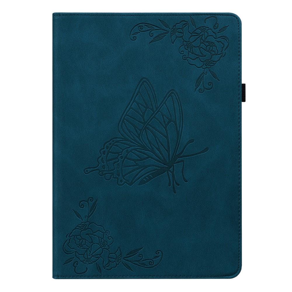 Lenovo Tab M9 Case, Wallet Pen Slot, Butterflies, Blue