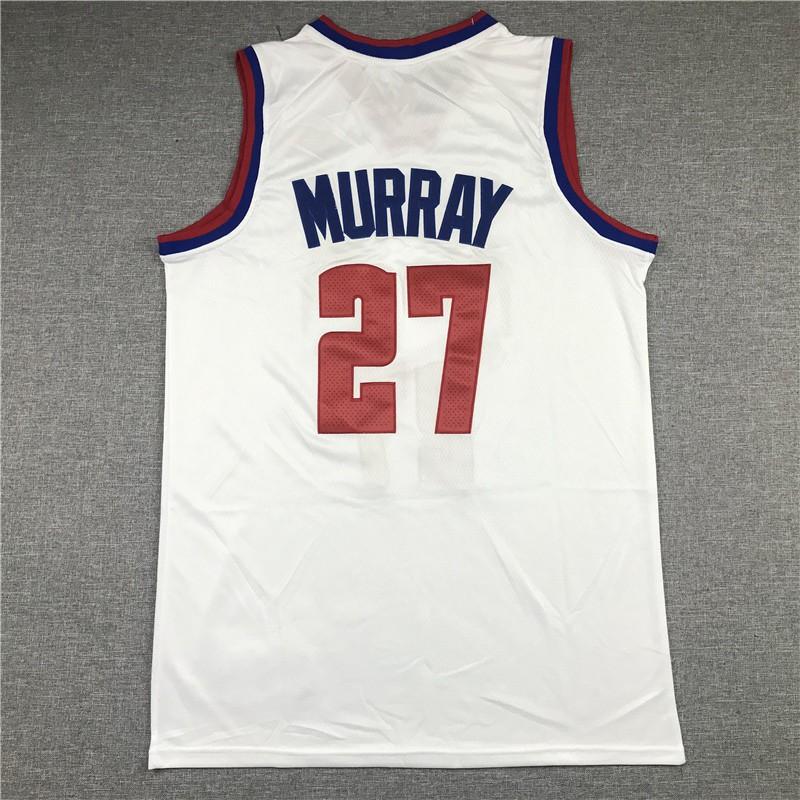 Embroidered Denver Nuggets NBA Jersey 27 Jamal Murray Basketball Uniform Men Women Fall Winter