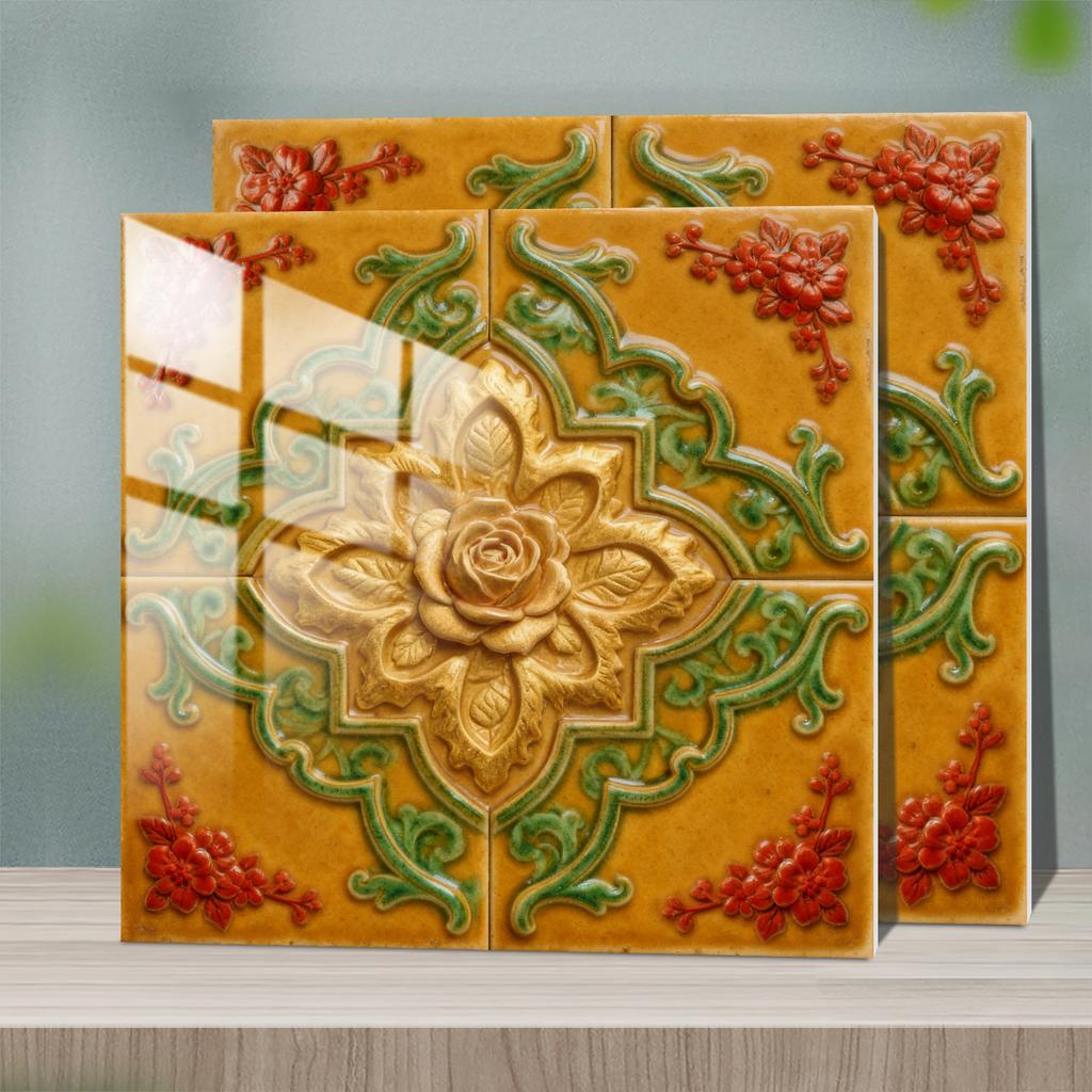 Waterproof 3D Tile Stickers Self-Adhesive PVC Wall Decals - Herringbone & Brick Style for Kitchen Backsplash Decor - Multi Designs