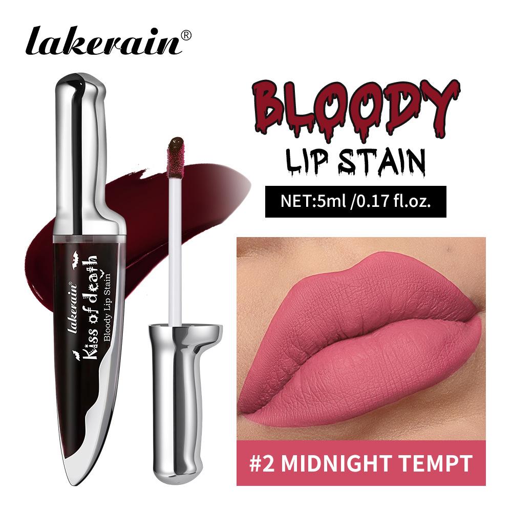 Поцелуй Смерти Кровавый Оттенок Губ Тинт для Губ Стойкий Водостойкий Нелипкий Цвет Станет Темнее Матовая Готическая Косметика
