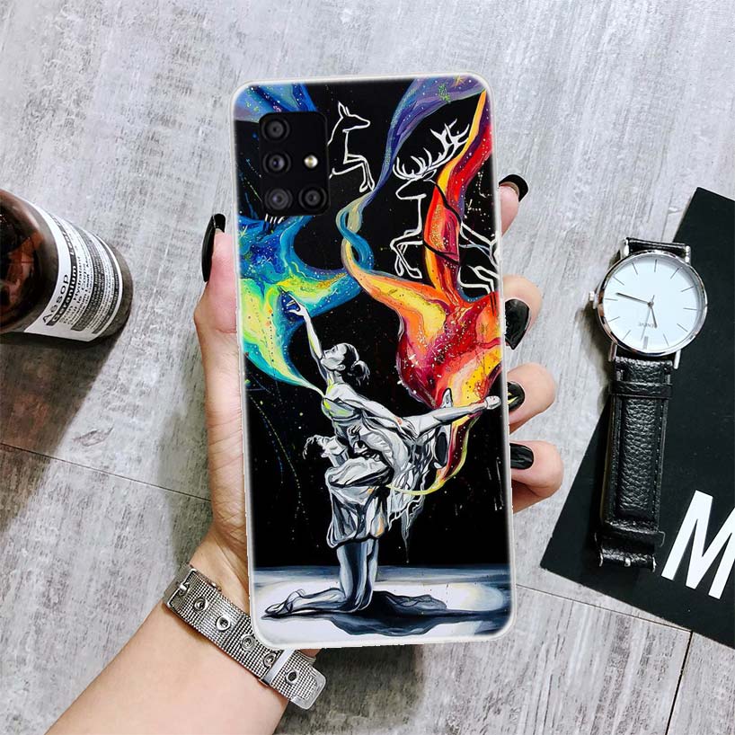 Чехол для телефона Балерина Балетный Танец Для Samsung Galaxy A14 A15 A13 A12 A54 A55 A53 A52 A04S A24 A25 A23 A22 A34 A35 A33 A32 A03S