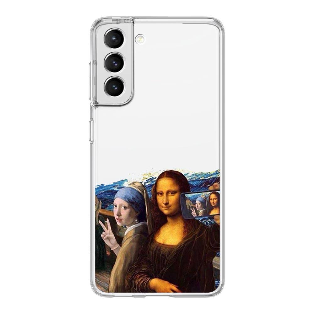 Чехол для телефона Samsung Galaxy S24 Ultra S23 FE S22 S20 S21 5G S10 S9 Plus S10E S8 Мягкий Прозрачный Арт Эстетика Давид Мона Лиза Чехол