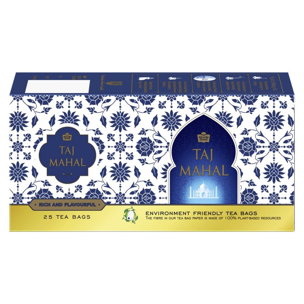 Taj Mahal Brooke Bond,25 Tea Bags,47.5 Grams (1.9 g each),Vegetarian,black tea,orange