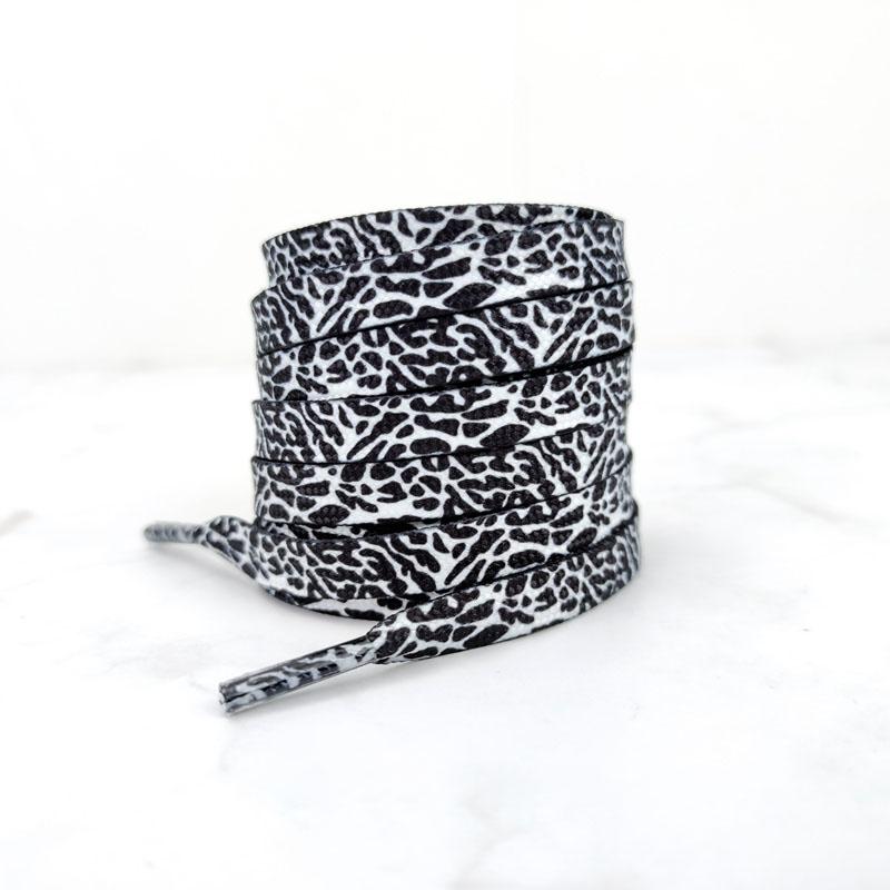 Flat Burst Crack Texture Shoelaces Rope Sports Shoe Laces Leopard Print Cement Flame Red Printing Shoestring 17 Colors