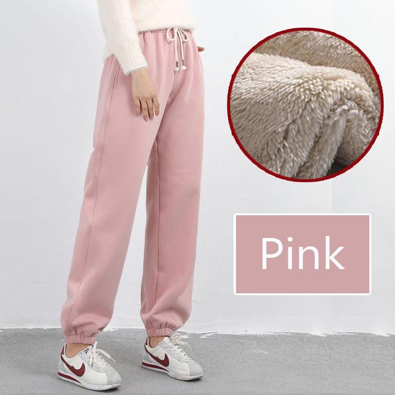Осенне-зимние женские утолщенные бархатные спортивные штаны, плюшевые женские спортивные штаны на шнурке, мягкие теплые штаны с внутренними карманами