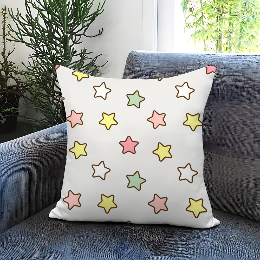 Cute Cartoon Texture Cushion Cover Comfortable Reversible Pillow Cover Ideal for Car Sofa Bedroom Beyond