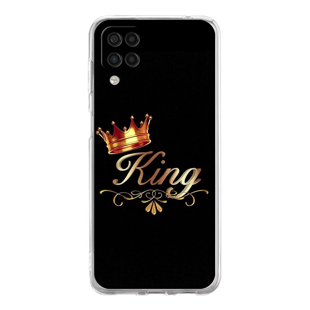 Phone Case for Samsung A13 A15 A25 A51 A71 A21S A11 A31 A52 A41 A23 A53 A73 A32 5G A03S A05s Cover Couple Style Crown King Queen