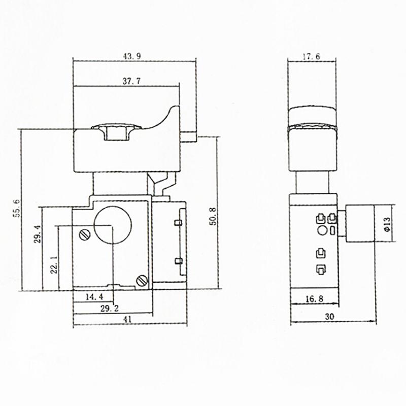 Fa2-6/1Bek 6A 250 В замок на электроинструменте электрическая дрель триггерный переключатель скорости нижний