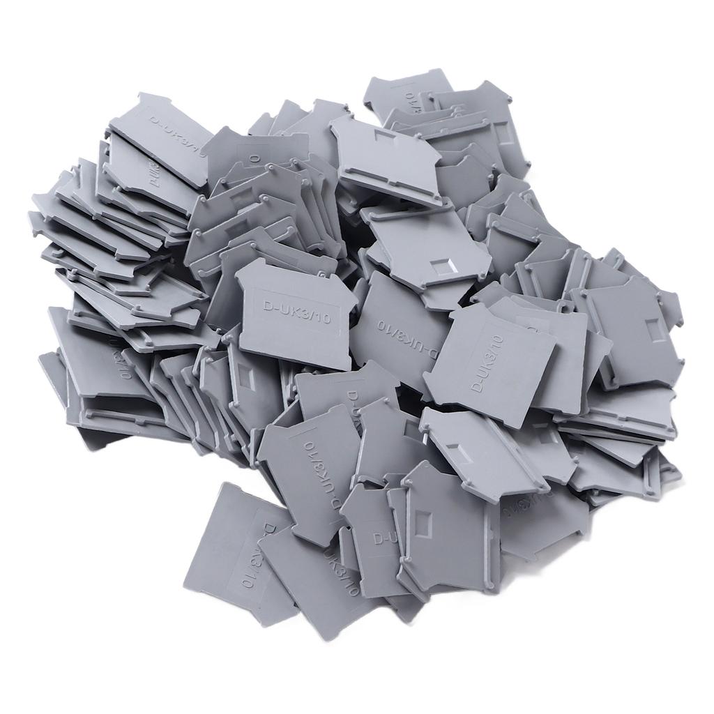 100 шт. Клеммные разделительные пластины PA66 DIN-рейка Клеммный блок Торцевая крышка Разделительная перегородка для UK3N UK5N UK6N