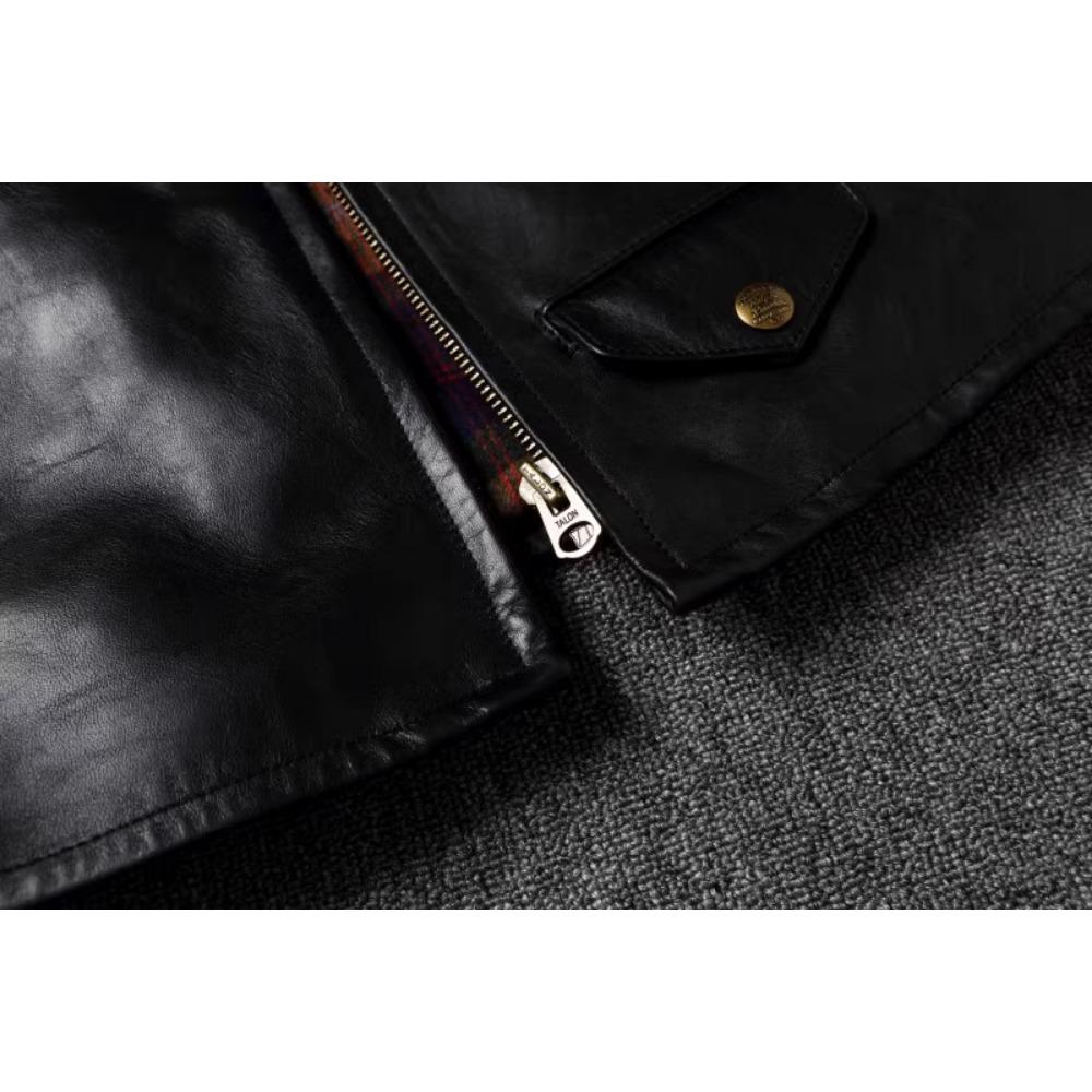 Китайский размер, стиль RL, верхний слой, вощеная конская кожа, куртка из натуральной кожи, мужская, воротник-стойка, коричневая, мотоциклетная, мужская, байкерская, осенняя