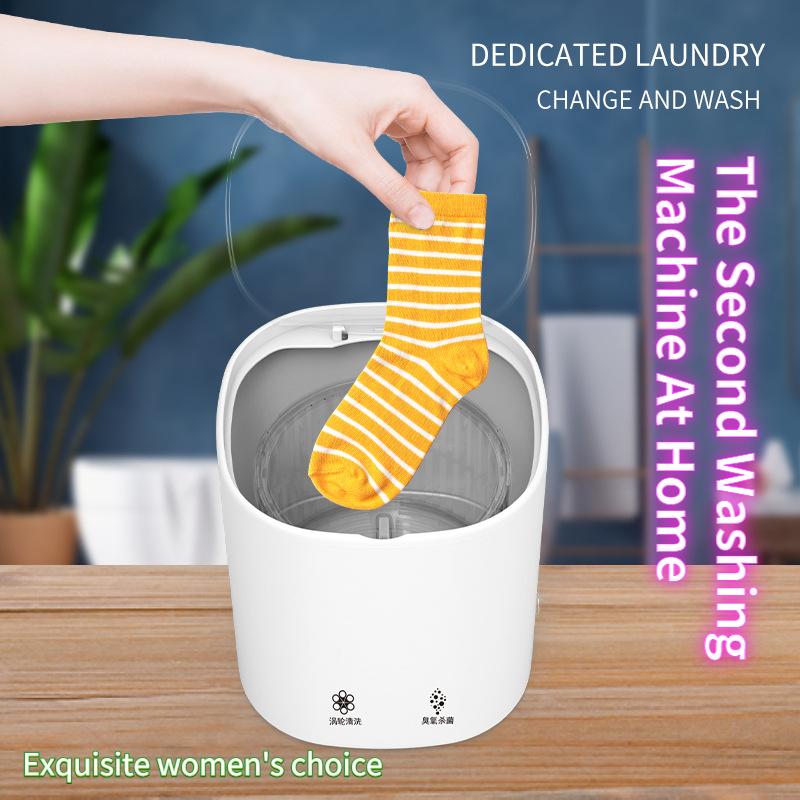 Ultrasonic Ozone Mini Laundry Bucket Portable Washing Machine Underwear Baby Clothes Cleaning