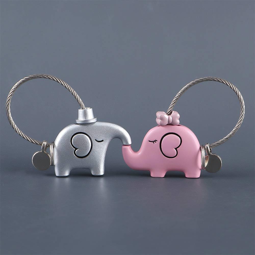 Accessories Wire Ring Good Luck Lovers Lanyard Couple Keychain Bag Ornaments Kiss Elephant Pendant