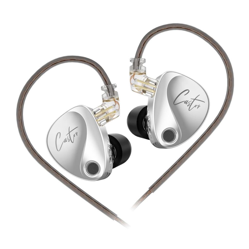 KZ Castor Мониторные двойные динамические наушники с 4 настройками HiFi Шумоподавление Стереозвук Четкость для аудиоинженеров и музыкантов Jack