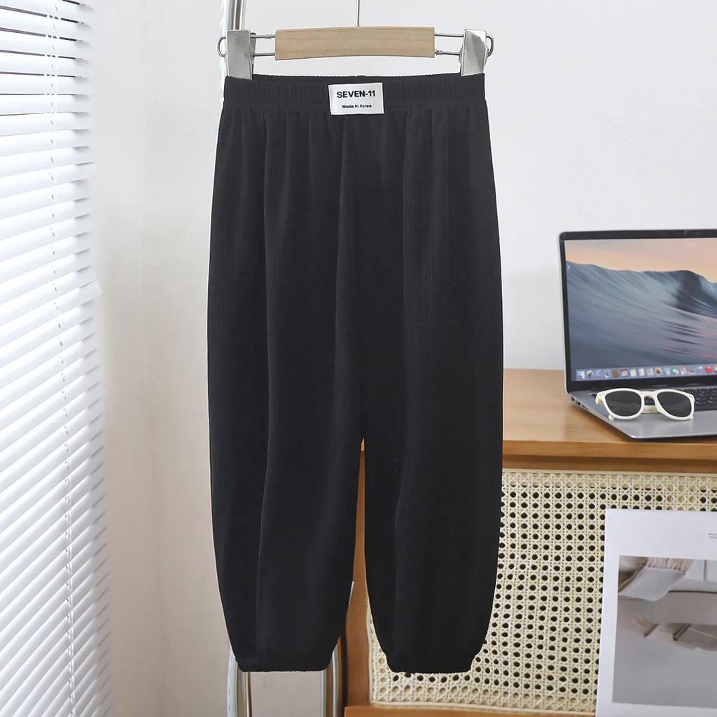 Детские повседневные штаны с защитой от комаров, летние шаровары с тонким поясом для девочек