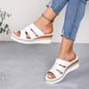 Summer Women Slippers 11CM Wedges Round Toe Slip-On Street Style Korean Style Platform Fashion Party Shoes For Women
