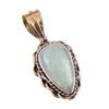 Natural Aquamarine Gemstone 925 Solid Sterling Silver TwoTone Pendant 1.50" a7J40