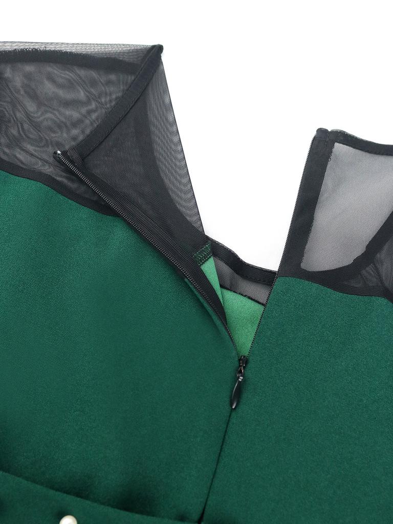 AOMEI Длинные платья для женщин, сетчатые лоскутные платья с бисером и длинными рукавами, русалка, новый день рождения, свадьба, гость, вечерние платья