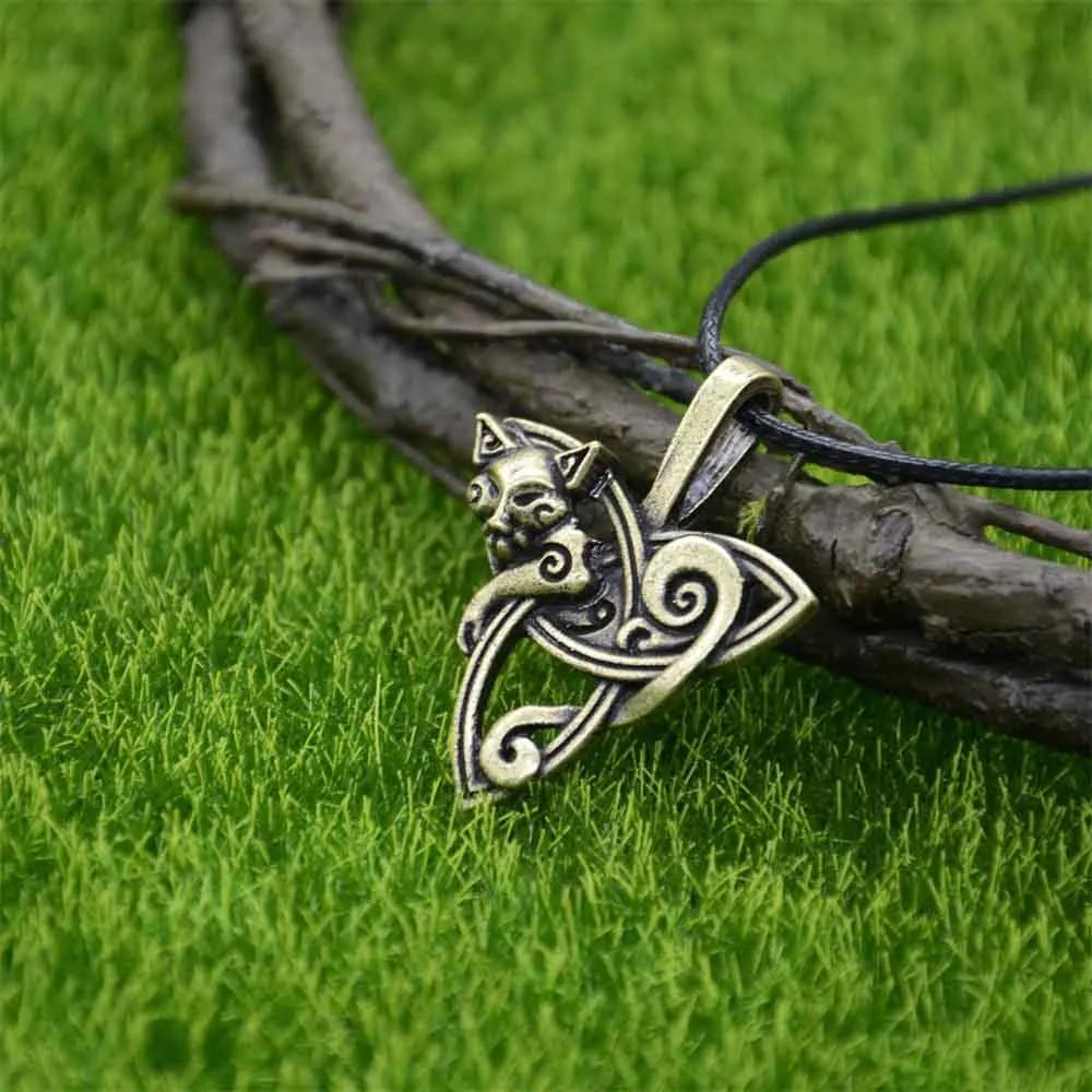 Славянский лис Кулон Viking Jewelry Ожерелье для мужчин Готические животные Аксессуары Ручная работа Норвежский амулет