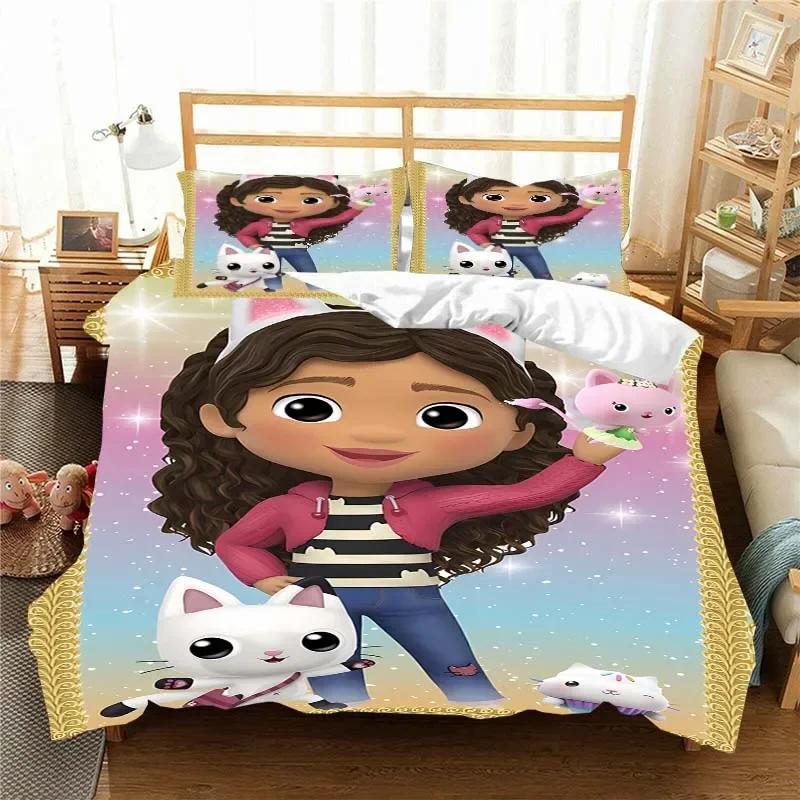 Комплект постельного белья Gabbys D-Dollhouse, пододеяльник, одеяло, односпальная кровать, двуспальная кровать, для детей, девочек и мальчиков, подарок, комплект постельного белья размера «king size»