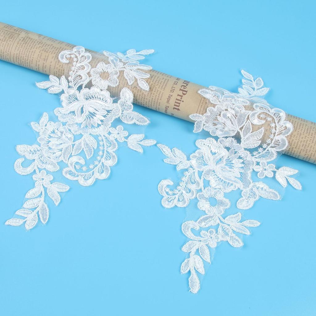 Bone Rope Lace Lace Haute Couture Embroidery Wedding Dress Veil With Car Stock Flower Sticker Car Stock Embroidery Lace To Flower