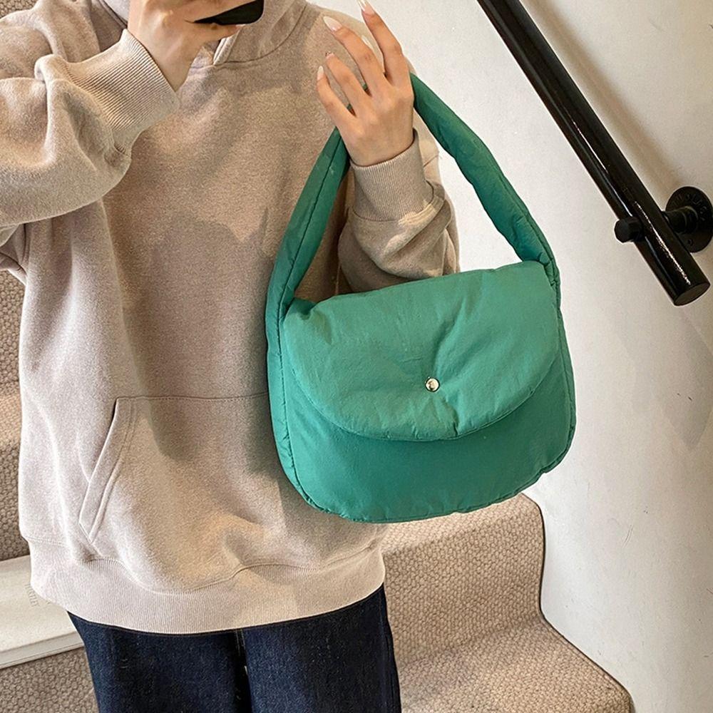 Lightweight Down Handbag Cloth Winter Underarm Bag Cute Nylon Shoulder Bag Outdoor