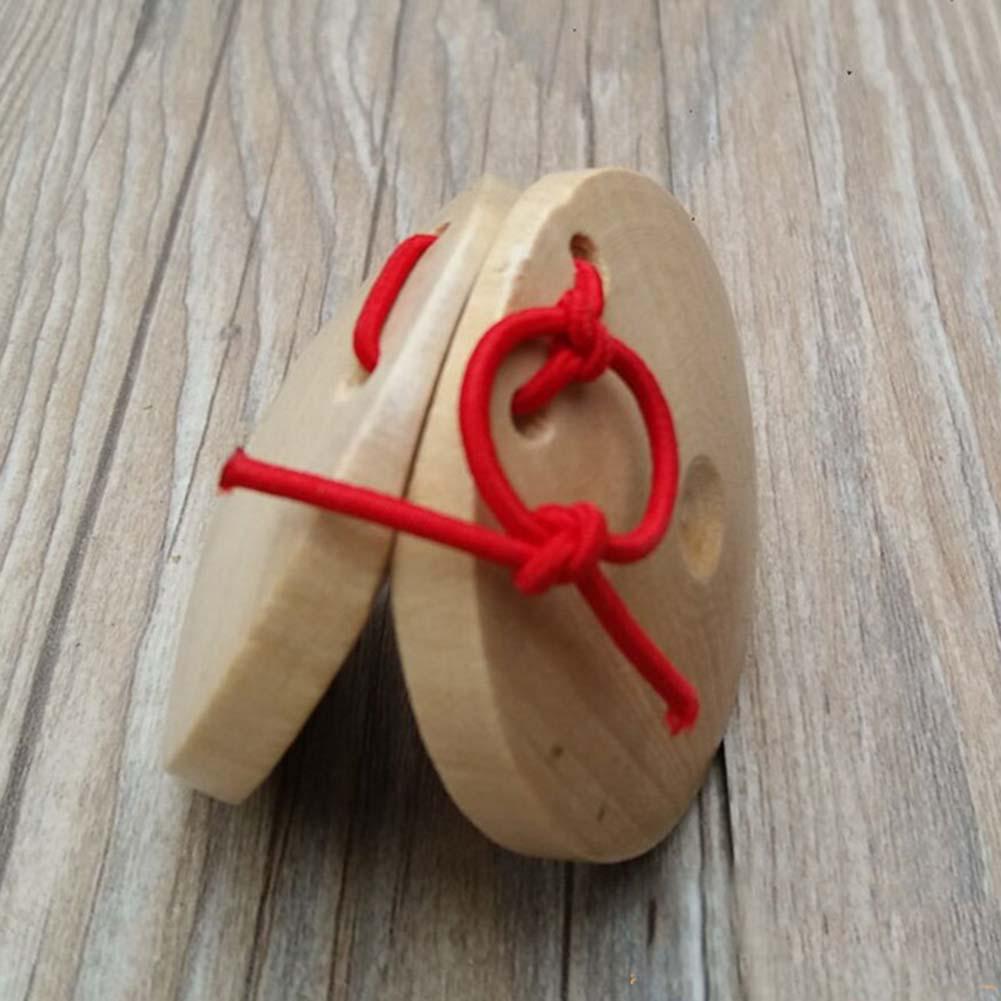 1шт ударные музыкальные образовательные игрушки-кастаньеты деревянный инструмент